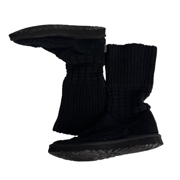 Ugg Black Sweater Boots Calf Women's 9 GUC Casual Warm Winter Comfortable - Picture 4 of 15